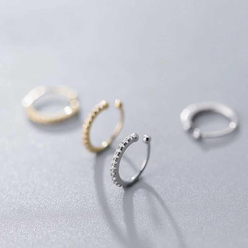 MloveAcc Trendy New 925 Sterling Silver CZ Round Circle Clip Earrings for Women Fashion Ear Jewelry Party GiftX240913