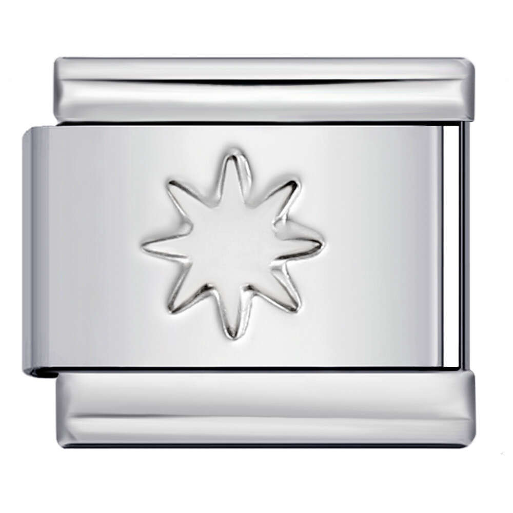 Concave Sier Titanium Steel Stamping Pattern DIY Bead Bracelet Italian Charm Bracelet Italian Charm Links Fit 9Mm Bracelet Jewelry DIY Making Gifts