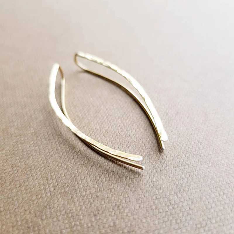 30MM 925 Silver Ear Climber Hammered Earrings Gold Filled Handmade Oorbellen Minimalist Pendientes Brincos Boho Women EarringsX240913