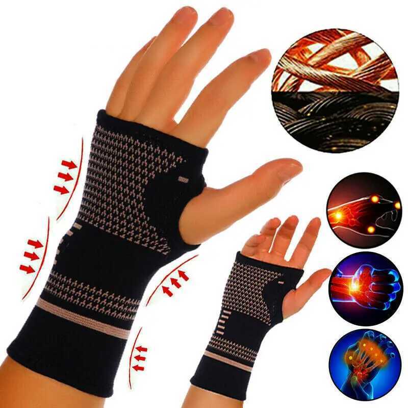Wrist Support Copper Gym Wrist Support Professional Sports Wristband Safety Compression Gloves Wrist Protector Arthritis Sleeve Palm Bracer z240913