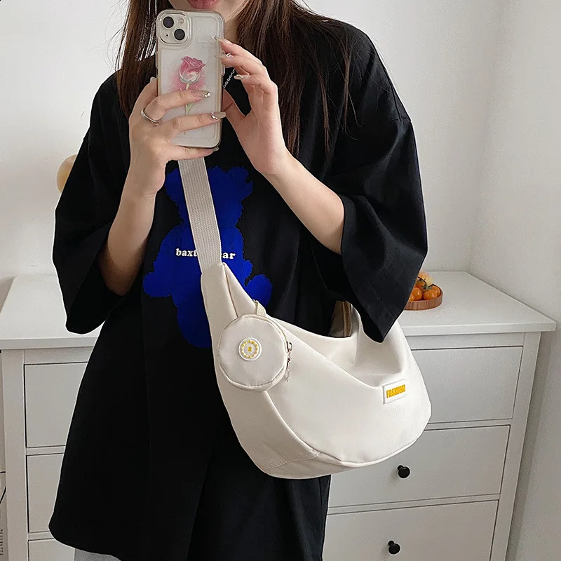 Fashion homeless cross body bag mens nylon shoulder messenger bag zipper strap wallet solid color street sports travel wallet 240912