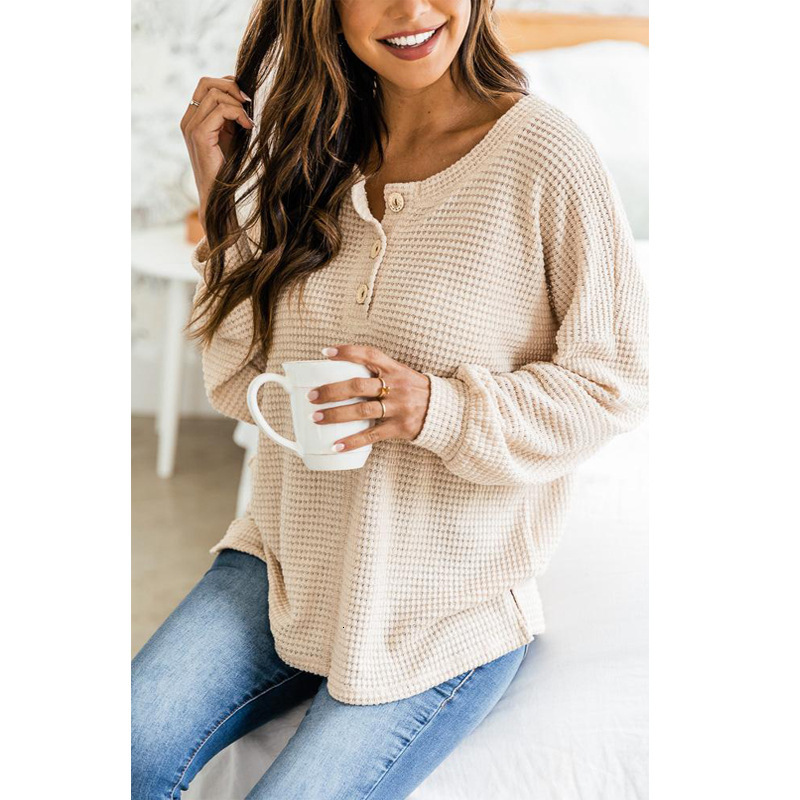 2024 Spring and Autumn New Women's Fashion Round Neck Waffle Knitted Hoodie