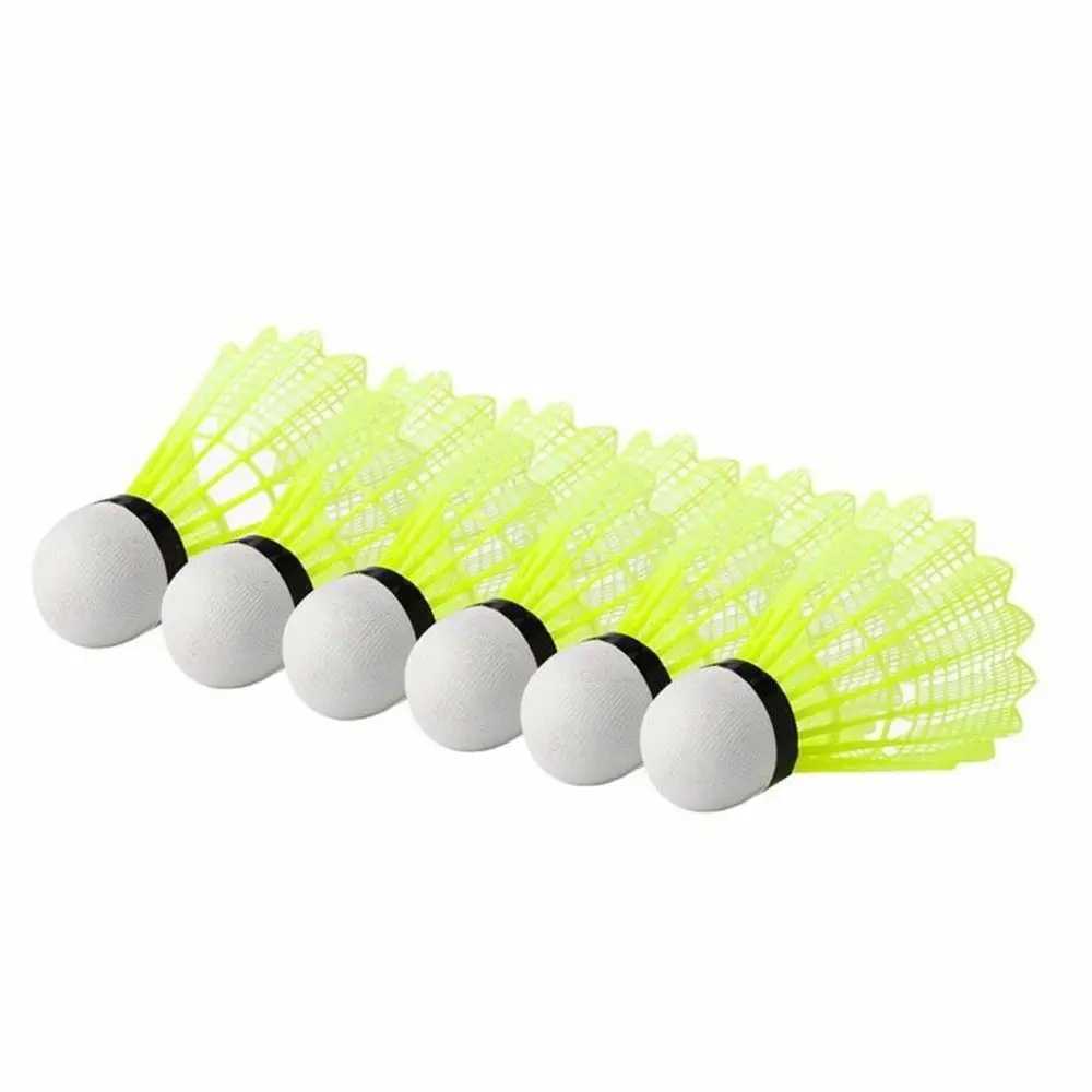 12Pcs Yellow Nylon Badminton Shuttlecocks With Great Stability Durability Indoor Outdoor Sports Training Balls Y240912