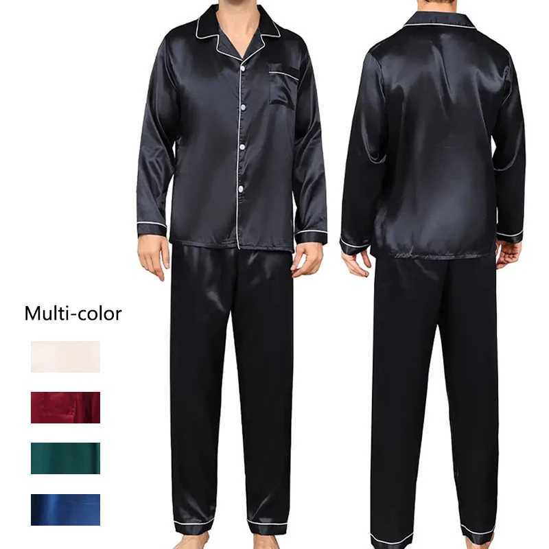 Plus Size Autumn Winter Lapel Long-Sleeved Cardigan Trousers Pajamas Men Solid Youth Casual Simple Homewear 2PCS/Set Sleepwear Y240913