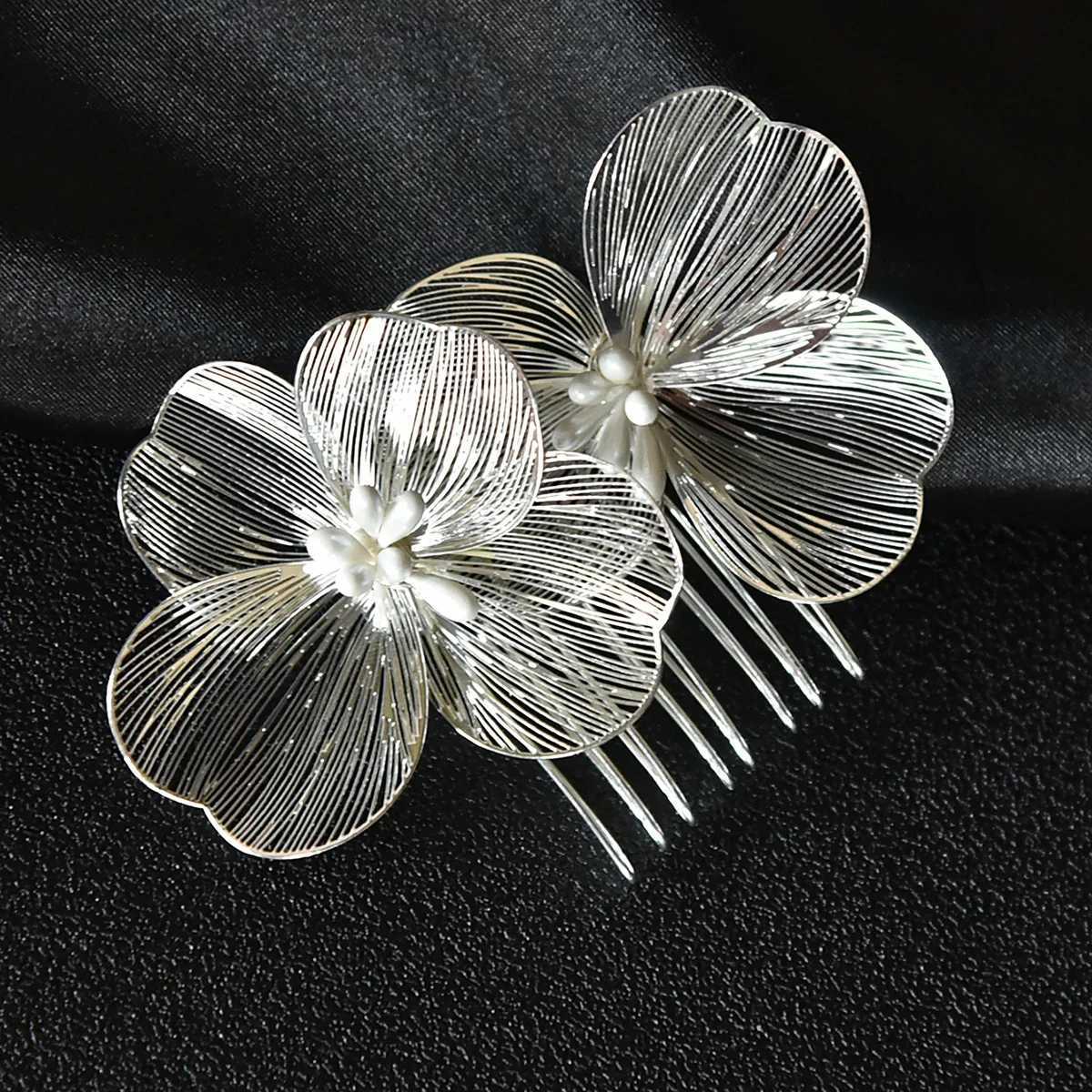 Fashion Bride Wedding Hair Combs Alloy Flower Women Hairpin Clips Birthday Party Headpiece Bridesmaid Hairwear JewelryX240913