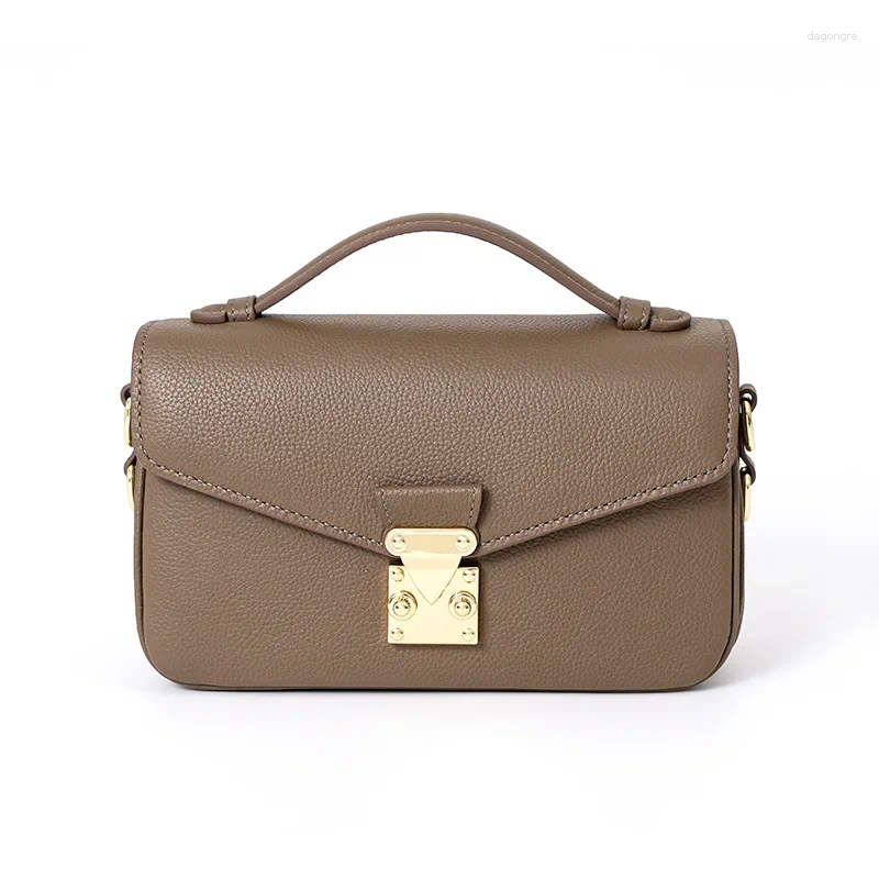 3 Totes Autumn/winter Fashionable Square Headlayer Cow Leather Sense Vintage Shoulder Commute Versatile Handbag Crossbody Bag 4