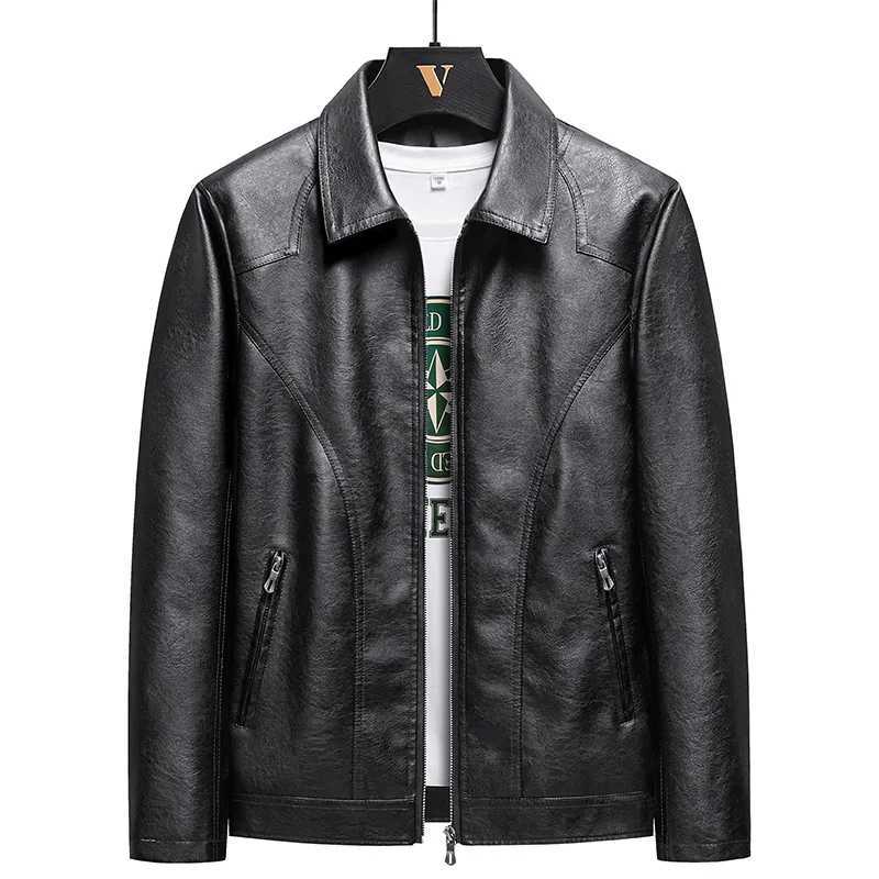 Mens Leather Jacket Patchwork Motorcycle Jacket Leather Jacket Fashion Trend Rider Zip Coats Casual Street Windbreaker 6XL 8XLX240913