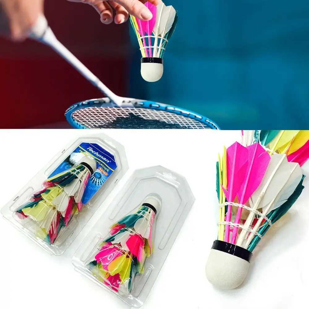 3PCS Colorful Shuttlecock Feather Badminton Shuttlecock Ball Badminton Training Supplies Stable Windproof Badminton Accessoires Y240912