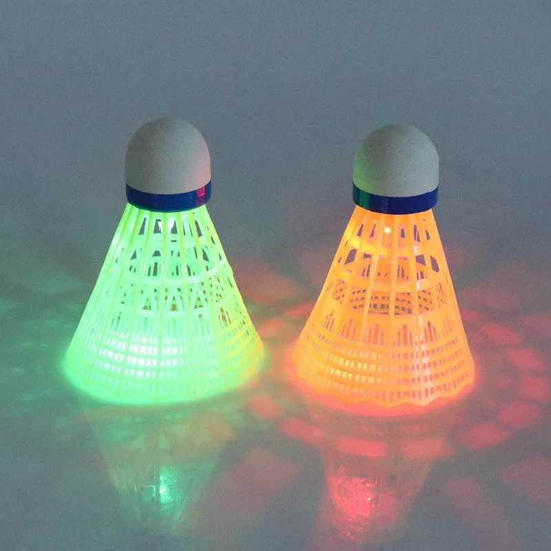 1Pcs Lighting Badminton Head LED Luminous Colorful Goose Feather Shuttlecock Outdoor Sports Entertainment Night Training Ball Y240912
