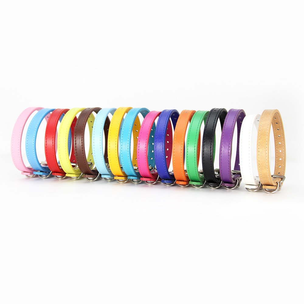 Stylish PU Leather Canine and Feline Collar Comfortable Fit for Small and Medium Breeds