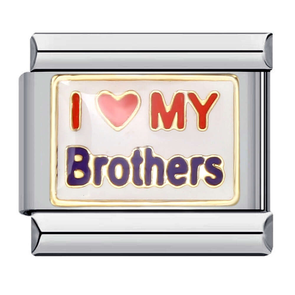 Family Elements DIY Welding enamel Italian charms Bracelet Accessories Italian Charm Links Stainless Steel Fit 9Mm Bracelet Jewelry DIY Making Gifts