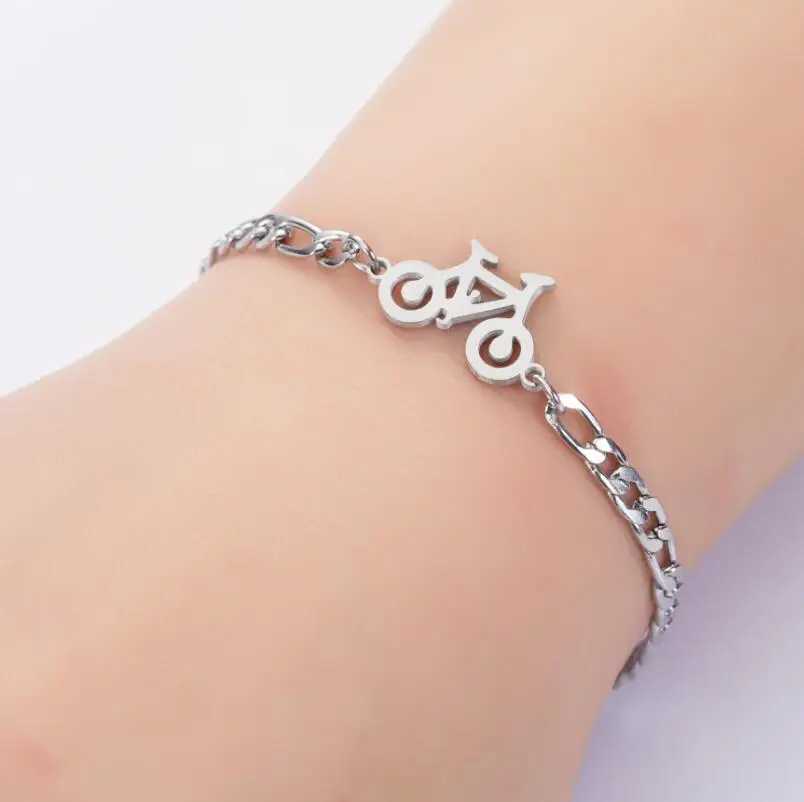 Personality Unique Bicycle Bracelets Bangles for Women Stainless Steel Adjustable Chain Charm Bracelet Minimalist JewelleryX240913