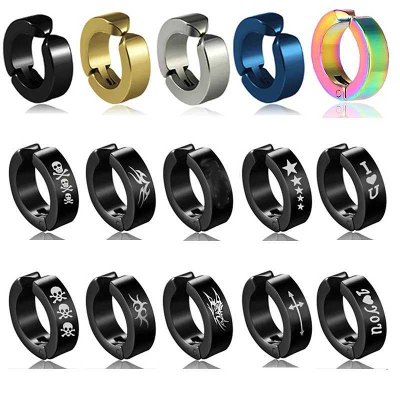 1 Pc Ear Clip Non Piercing Earrings Fake Earrings for Men Circle Round Earring Fashion Punk Rock Style Jewelry GiftX240913