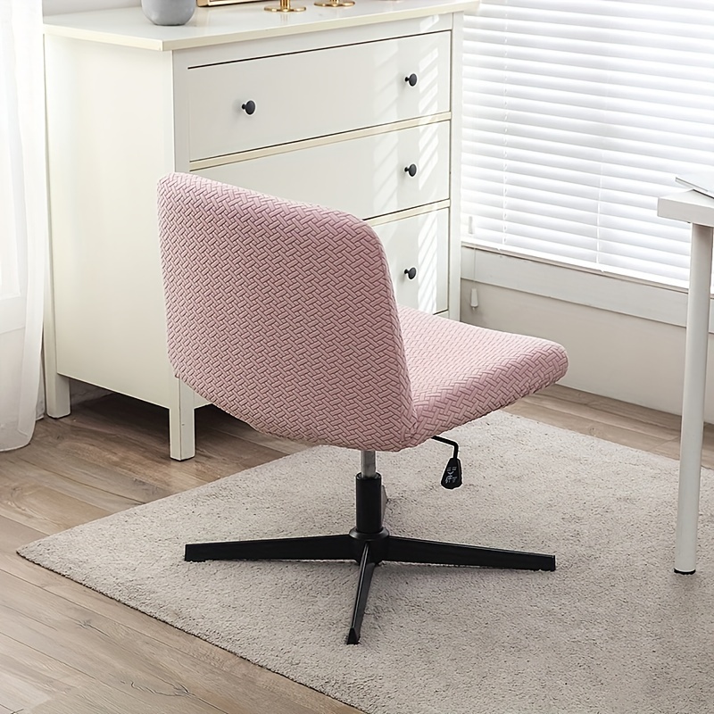 1pc Vintage Style Elastic Office Chair Cover Criss Cross Pattern Polyester Spandex Stretch Slipcover with Slip-Resistant Grip Armless Mid-Back Wide Se