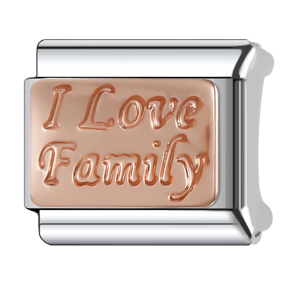 New Women's Gift Rose color heart house Bead Italian Charms Links Bangle Beads Fit 9mm Stainless Steel Bracelet Making DIY For Women Fashion Jewe