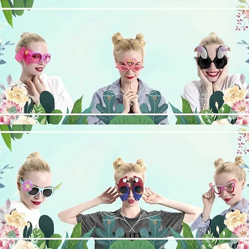 Other Fashion Accessories 9 Pairs Hawaiian Glasses Luau Party Sunglasses Tropical Dress Props Fun Summer Favors Beach Themed Decoration H240913
