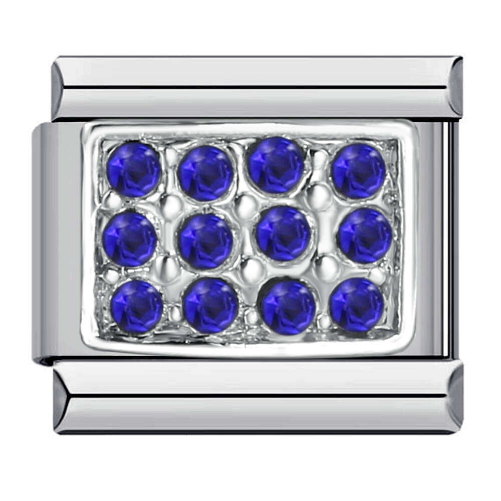 Dia Studded Square Stainless Steel DIY Module Bracelet Italian Charm Bracelet Italian Charm Links Stainless Steel Fit 9Mm Bracelet Jewelry DIY Making 