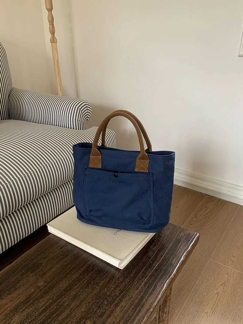 Urban Minimalist Female Student Large Capacity Commuting Horizontal Canvas Single Shoulder Diagonal Cross Portable Tote Bag 240913