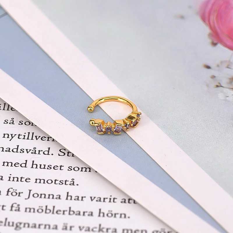 24k Gold-Plated Silver Irregular Geometry Ear Clip Earrings for Women Simple Crystal ear cuff Without Piercing Earrings JewelryX240913