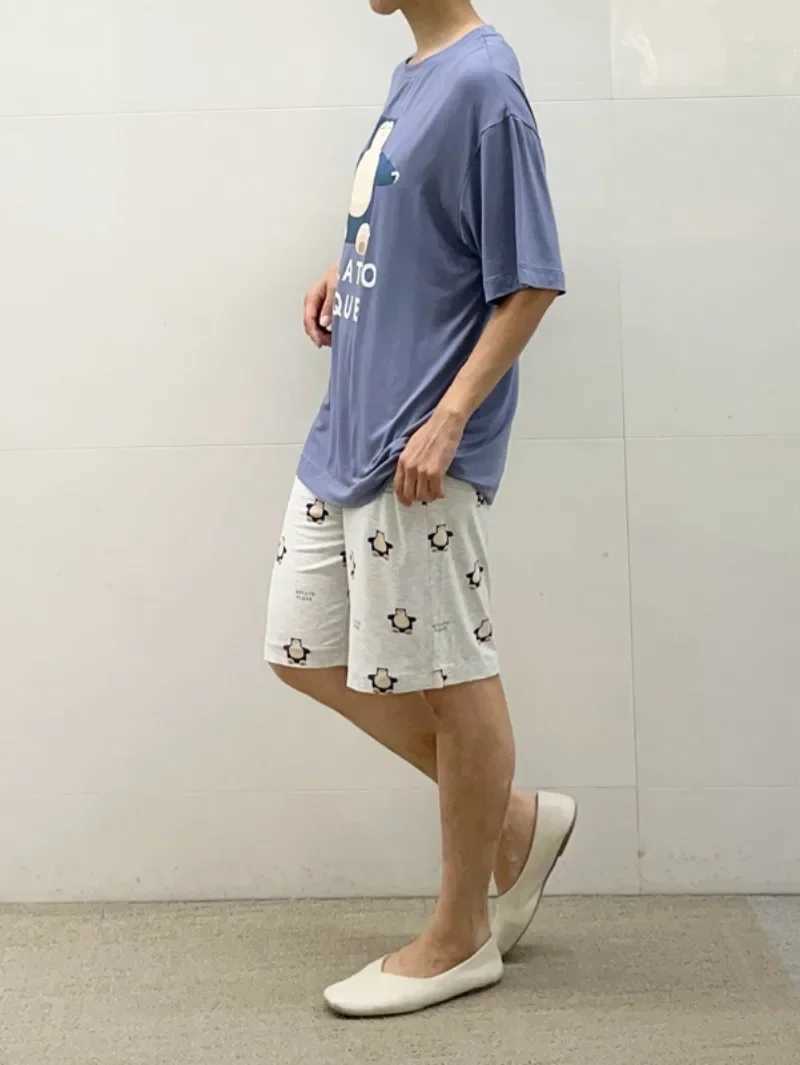 Room Wear Ladies Couple Pajamas Set Men Women Sleepwear Loungwear Modal weight 60-85kg (with Tags ) Y240913