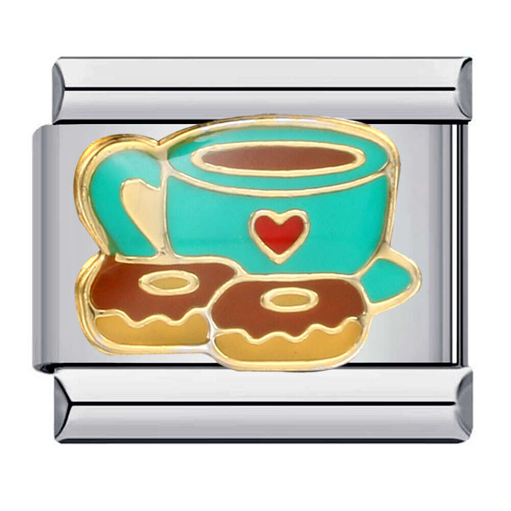 Bead Titanium Steel Welding Enamel DIY Bracelet Couple's Best Friend Birthday Gift Italian Charm Links Fit 9Mm Bracelet Jewelry DIY Making Gifts