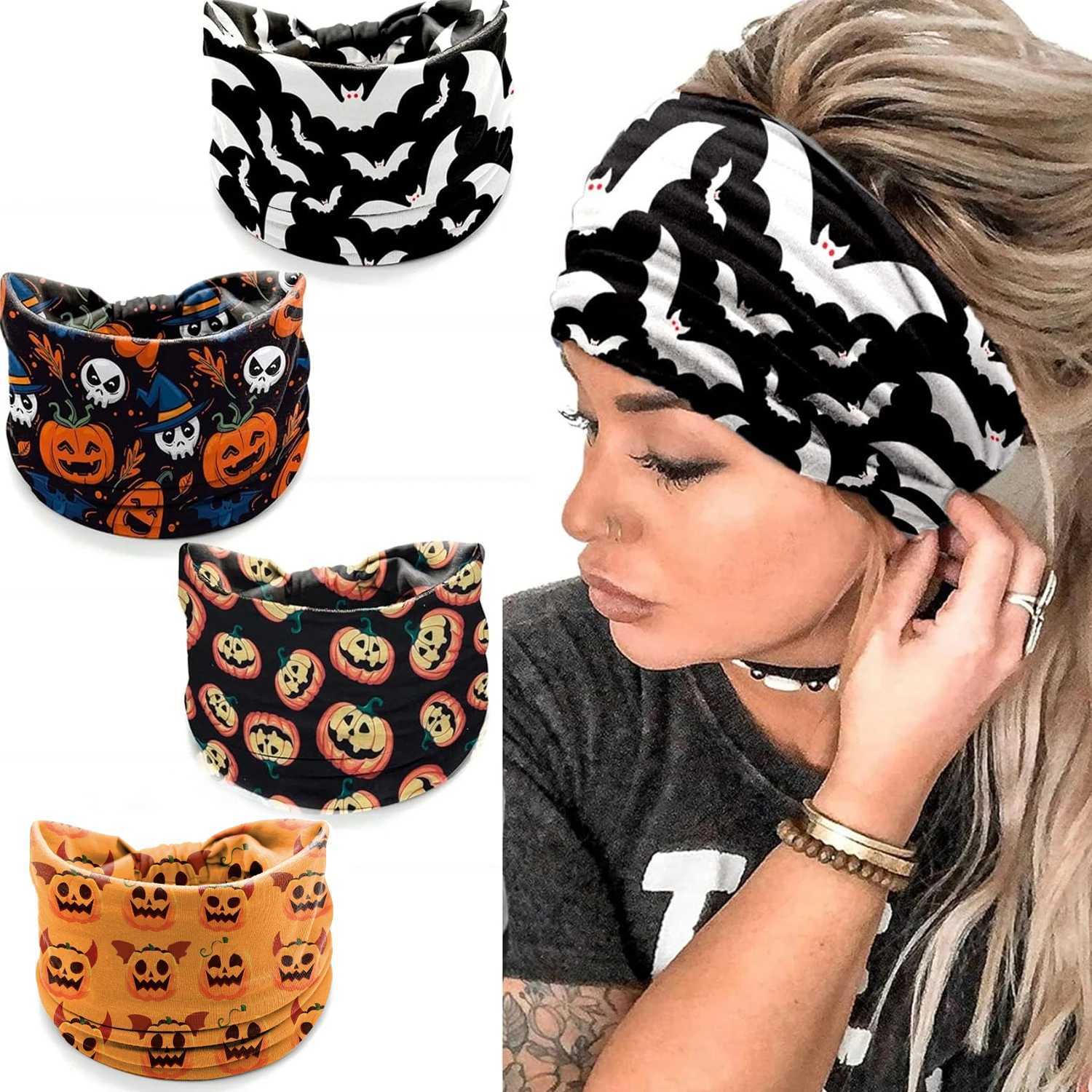 Headbands Halloween Pumpkin costume partyfor Women Bulk soft elastic cloth headband Head Accessories H240913