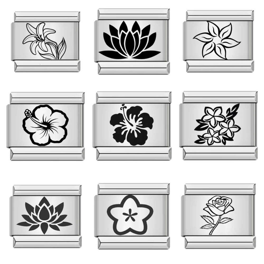 Titanium Steel Laser Engraved Wer bead Bracelet DIY Elastic Strap Chain Italian Charms Italian Charm Links Stainless Steel Fit 9Mm Bracelet Jewelry DI