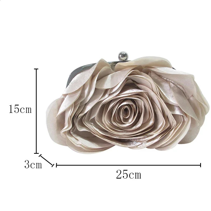Evening Bag Flower Bride Small Purse Full Dress Party Handbag Wedding Wallet Women Floral Chain Lady Clutches 240909
