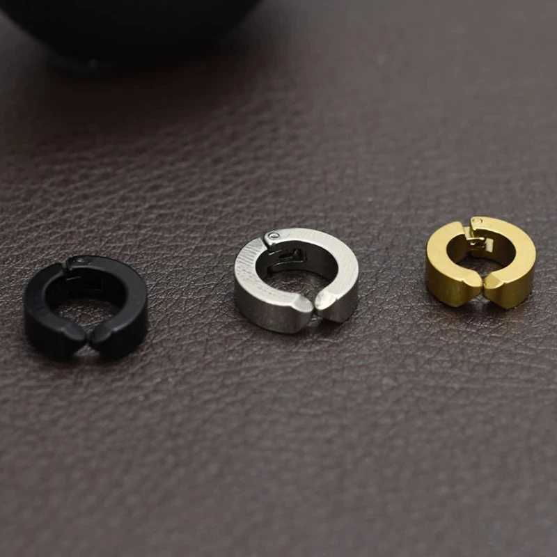 1/3 Pair Classic Korean Punk Stainless Steel Ear Clip Earrings for Men Women Black No Pierced Fake Ear Circle New Pop JewelryX240913