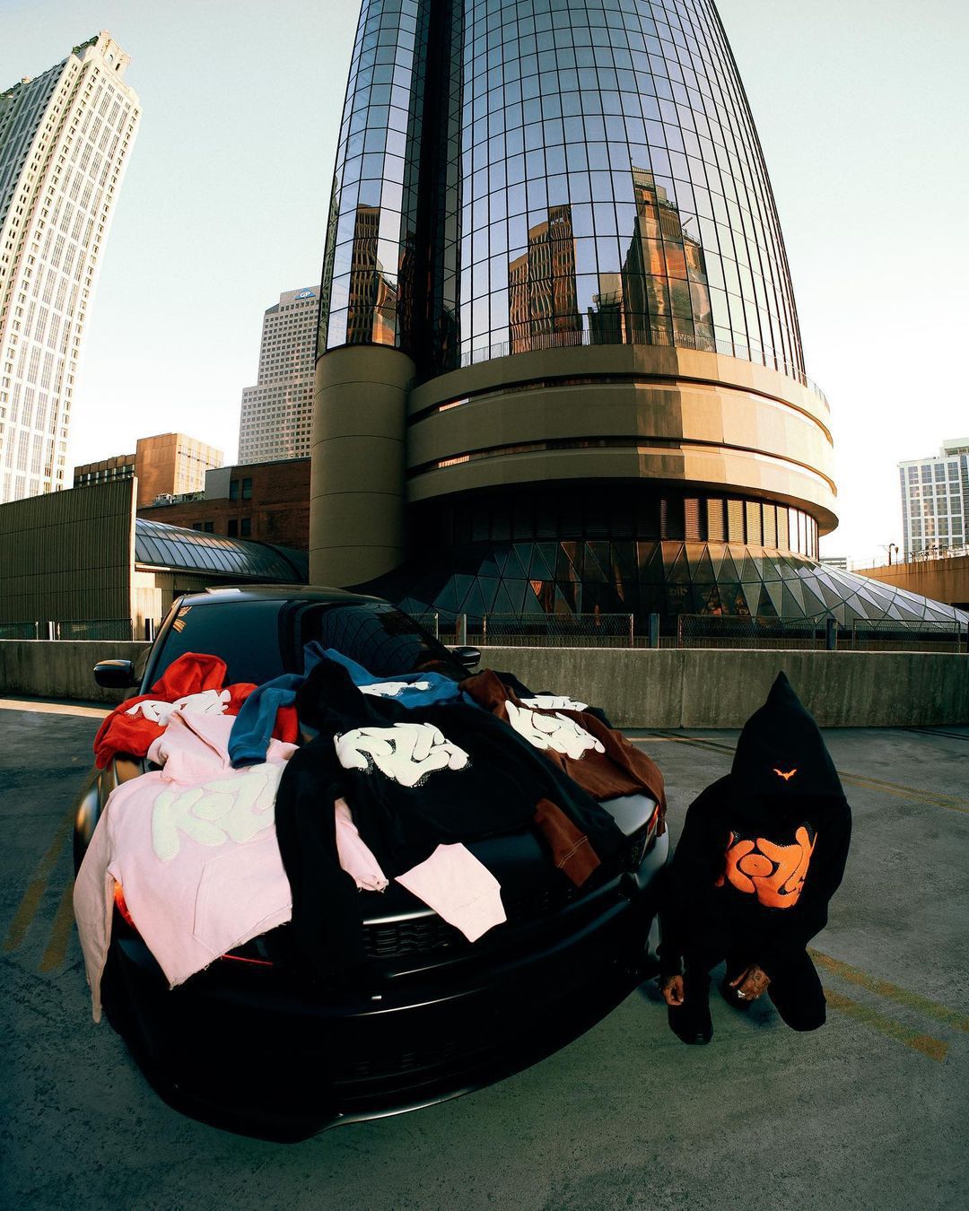 Men's Hoodies Foamed Letter Print Gothic Dark Y2K Hoodie Loose-Fitting