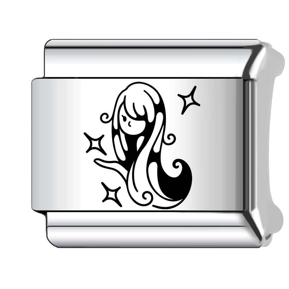 New Women's Gift Unique moon Bead Italian Charms Links Bangle Beads Fit 9mm Stainless Steel Bracelet Making DIY For Women Fashion Jewelry