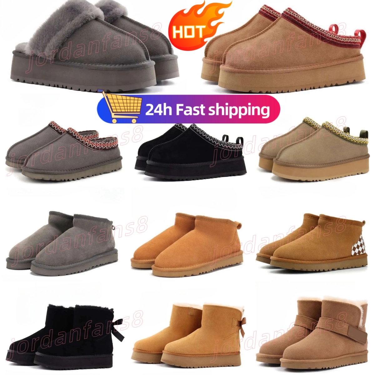 Tasman Slippers Tazz Mustard Seed Platform Classic Ultra Mini Boot Sand Sable Câtnut Fourt Fautes de moutons Mouins d'hiver Femmes Hommes Slip-On