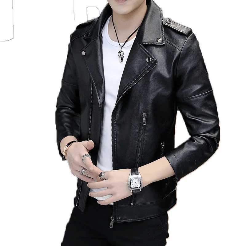 COLDKER PU Faux Leather Jacket Men Biker Jacket Leather Jacket Male Motorcycle Jacket LEATHER HOOD black M-4XLX240913