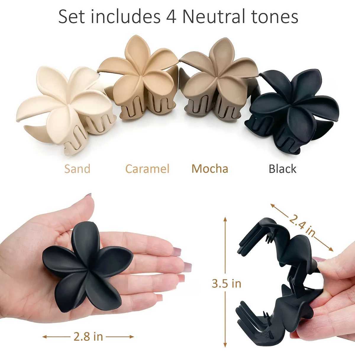 Large Flower Claw Clips For Women Fashion Hair Claw Hair Clamps Girls Matte Hairpins Sweet Headwear Barrette Hair AccessoriesX2409