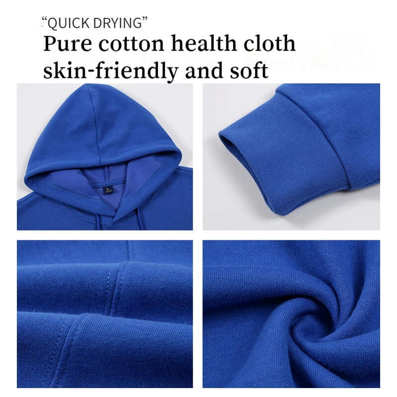 Autumn Pure Cotton Solid Color Blank Hoodie Sports Meeting Class Uniform Hooded Sweatshirt Red Long Sleeved Workwear Hoodie Customization