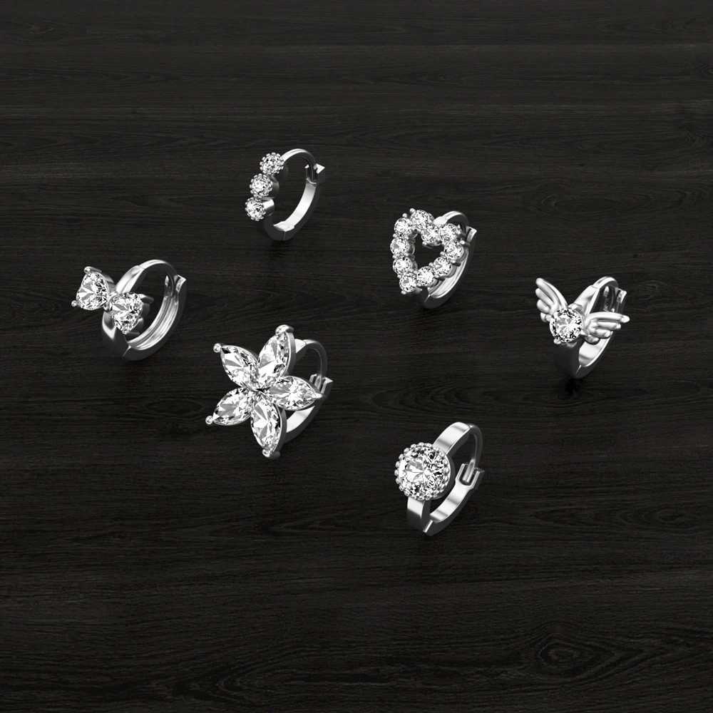 2PCS Stainless Butterfly Heart Ear Buckle Korean Style Simulated Pearl Clip On Earring Stud Cz Non Pierced Earrings For WomenX240913