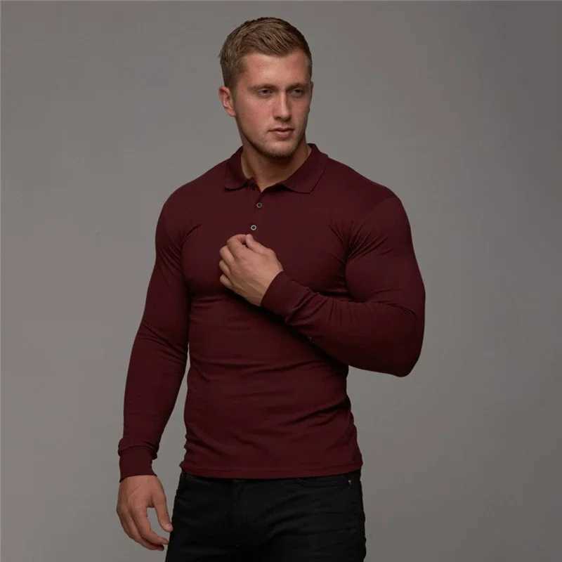 New polo shirt mens casual fashion breathable cotton polo T-shirt mens business long sleeved high-quality polo shirt mens W240913