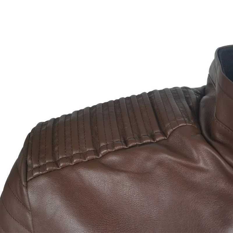 Stand Collar Motorcycle Leather Jacket Coat 2022 Autumn Winter New Mens Casual Fashion Trendy Mens Leather CoatX240913
