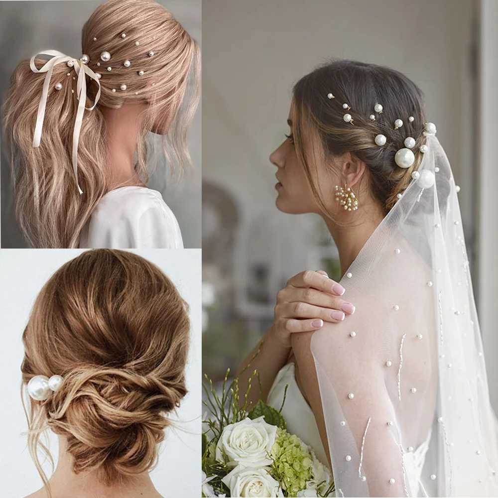 Ruoshui 18pcs Woman Elegant Pearl U Shape Hair Stick Wedding Hairpins Updo Hairstyle Tool Tools Bridal Tiara Hair AccessoriesX240913