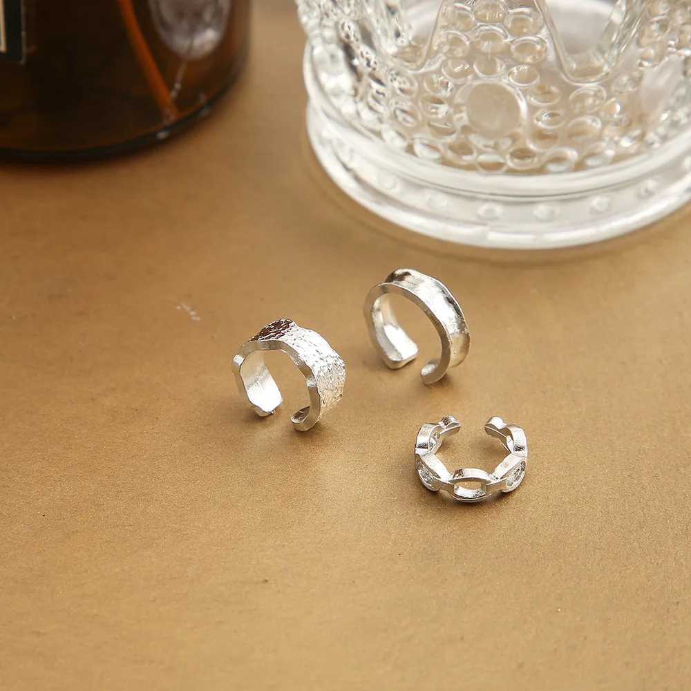 LATS Trendy Silver Color Fake Cartilage Clip Earrings for Women Men Non-Piercing Ear Clips Ear Cuff Fashion Jewelry WholesaleX240913