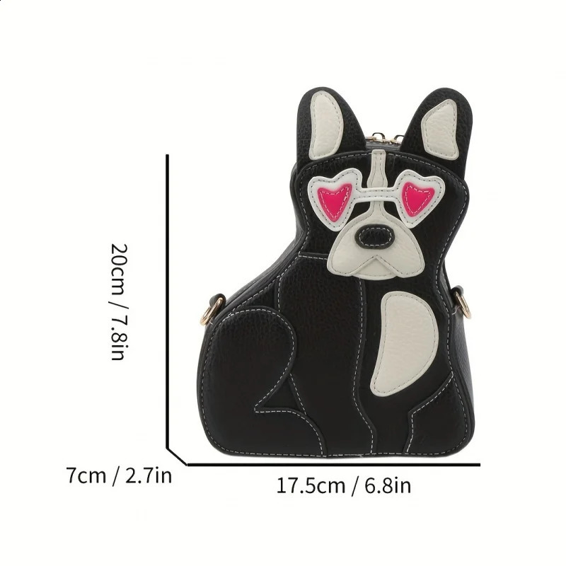 Cute dog shaped cross body bag fun animal novel bag creative PU leather shoulder bag 240907
