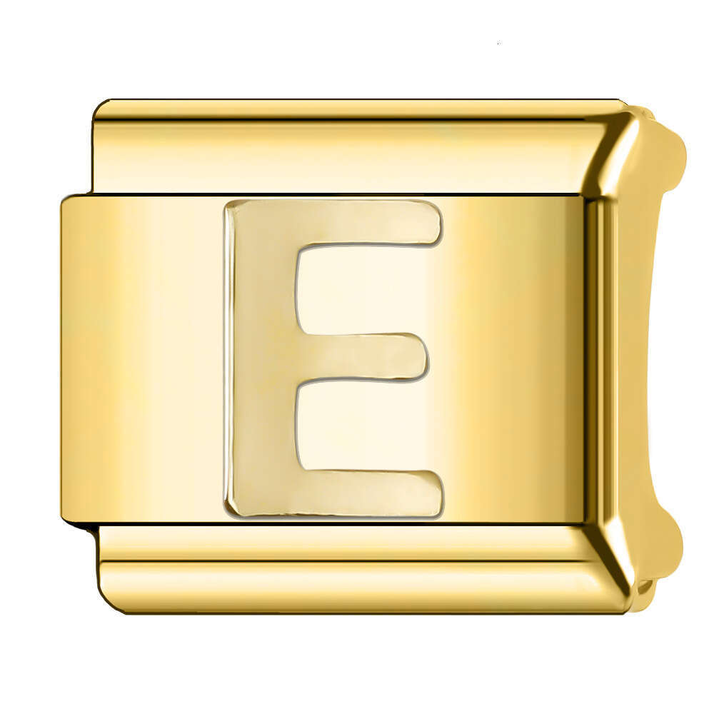 New Women's Gift Gold plated 26 letters Bead Italian Charms Links Bangle Beads Fit 9mm Stainless Steel Bracelet Making DIY For Women Fashion Jewe