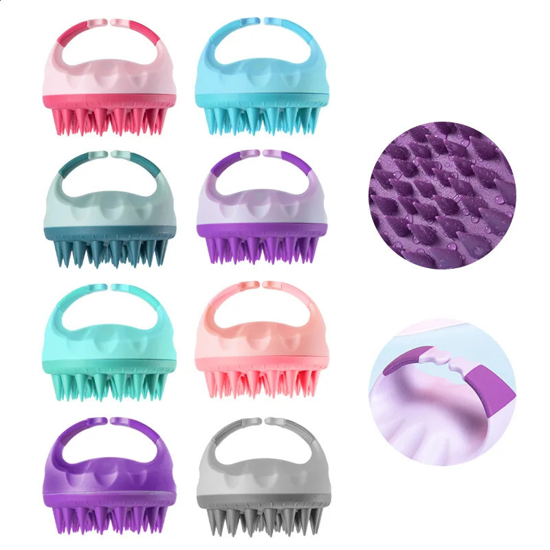 Scalp Scrubber Shampoo Brush Massager Clean Comb With Handle Hair Washing Exfoliator Head Tools 240911