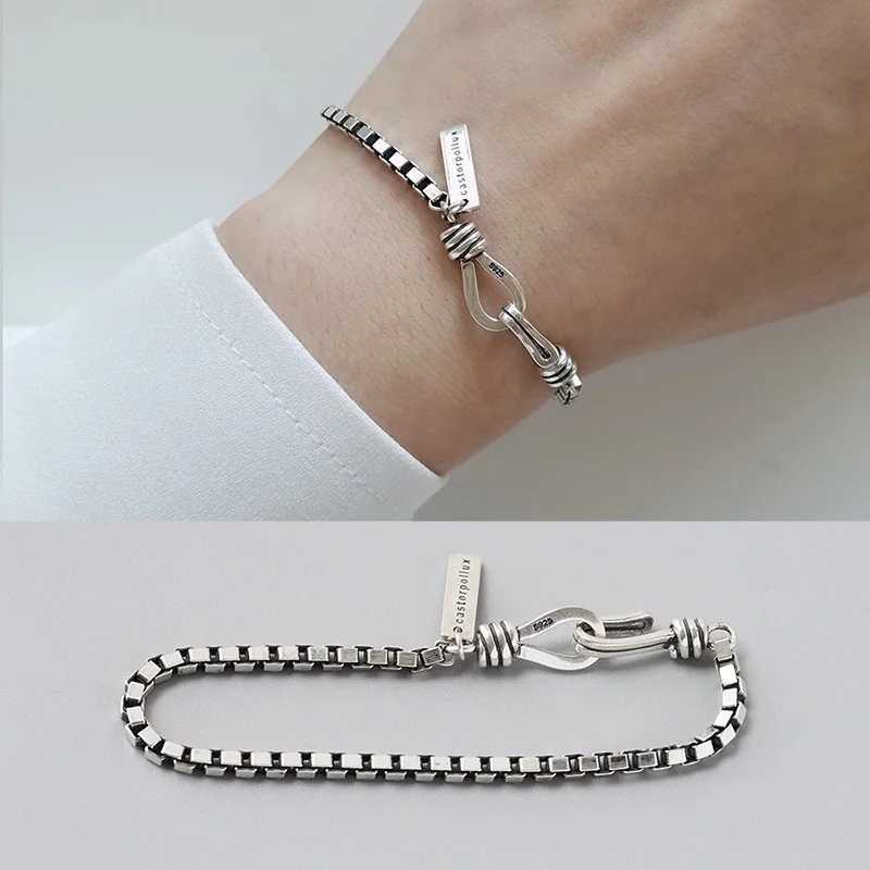 Simplicity Bracelets Men Women Acier Inoxydable Bijoux Charm Titanium Silvery Punk Friendship Hip Hop Style DelicateX240913
