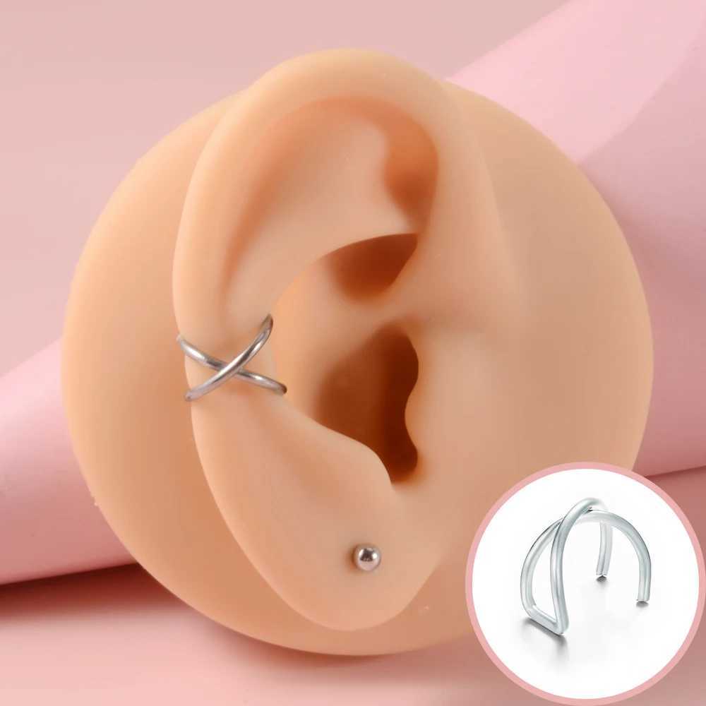 Free Shipping 3PC Surgical Steel Ear Cuff Earrings Fake Piercing Helix Cartilage Cuff Earrings Jewelry for Women ManX240913