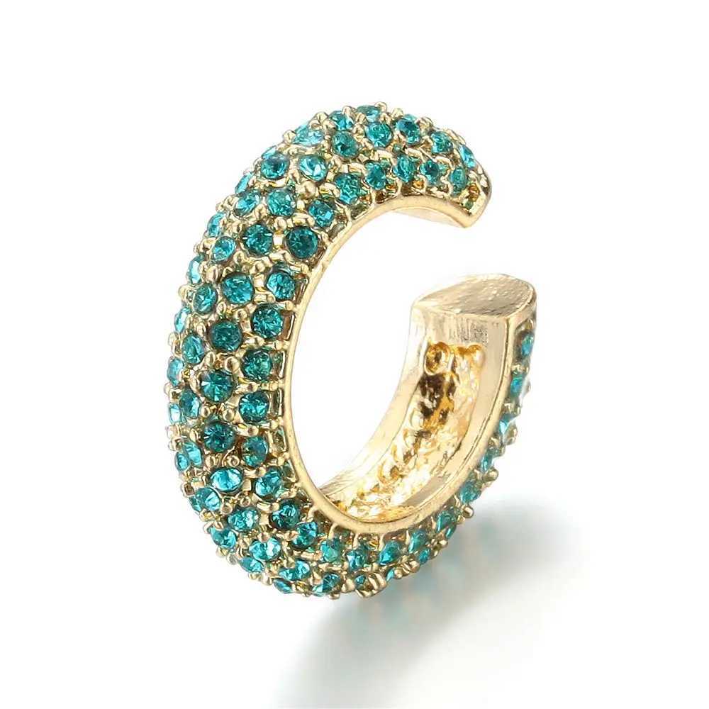 1PC Ear Cuff Earrings Punk Rhinestone Ear Wrap Clip Not Pierced C Shape Ear Clip Gold Silver Jewelry Earring Earcuffs FashionX240913