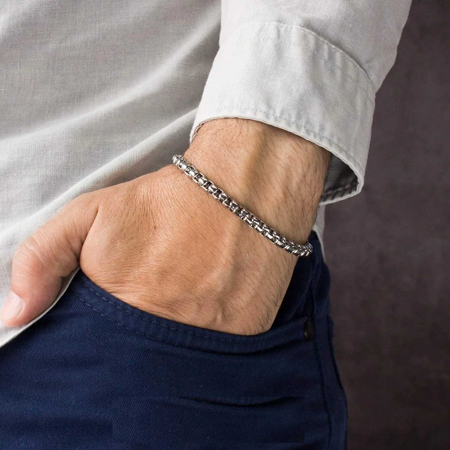 316L Stainless Steel Cuban Chain Bracelet for Men Women Figaro Vintage Metal Viking Kpop Pulseras Emo Cute Luxury Jewelry GiftX240913