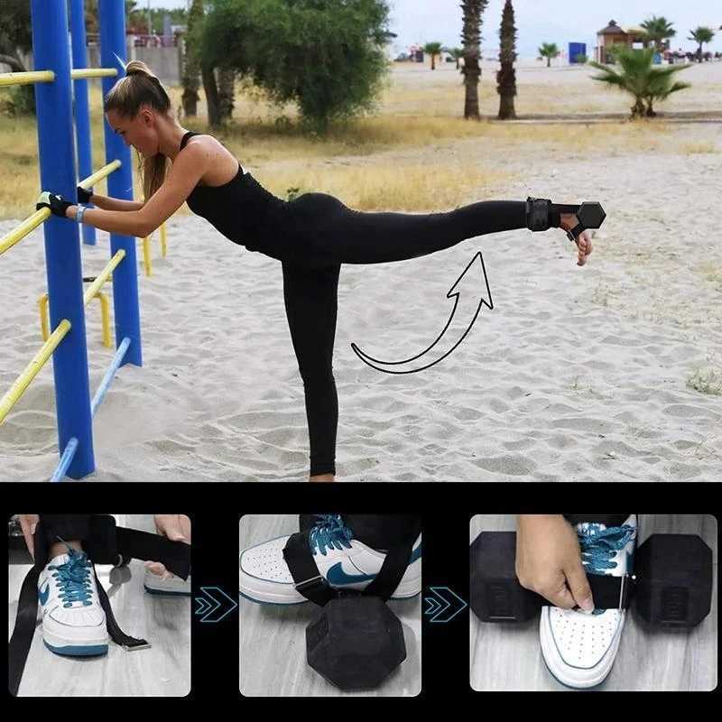 1Pair Dumbbell Ankle Strap Adjustable Ankle Weights for Glute Leg Workouts Cable Machine Attachments Gym Home Exercise Equipment Y240913
