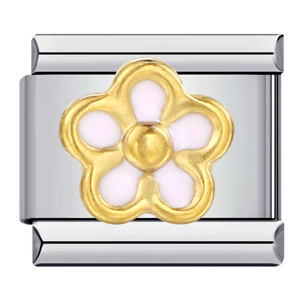 Italian Module Stainless Steel Welding Drip Oil Colored Smig Face wer Elastic Bracelet Italian Charm Bracelet Fit 9mm Bracelet Jewelry DIY Making Gift