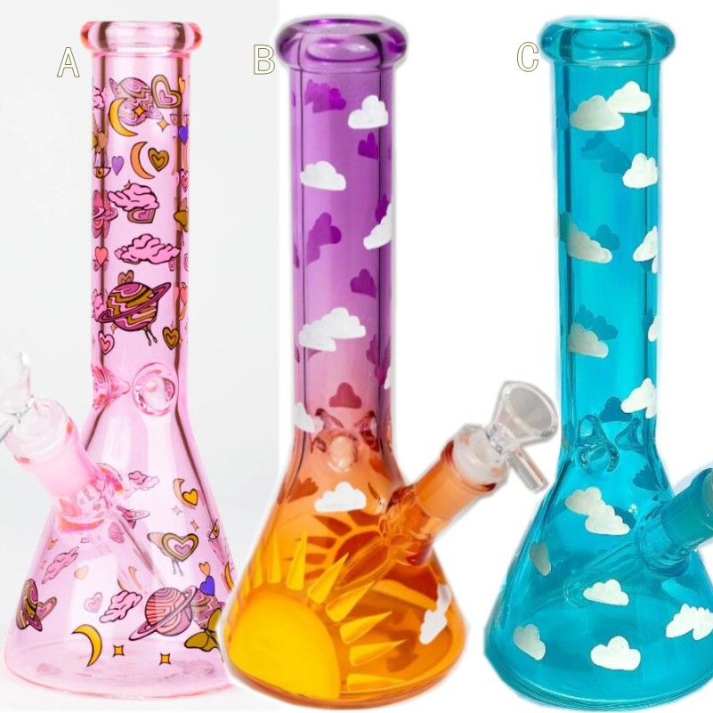 Multi colored Octopus Shaped glass water pipe bong Cheap Glass Bongs hookah glass pipe Hookahs set 14mm Blow molded triangular bottom large tobacco dab